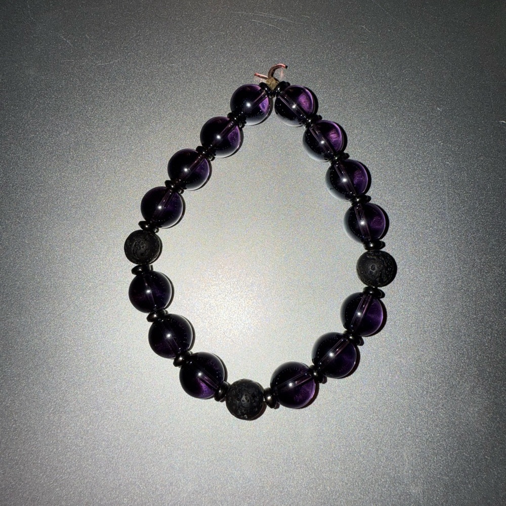 Purple Amethyst Beaded Bracelet